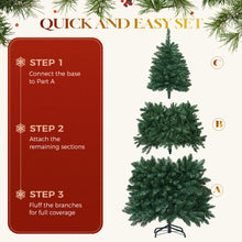 Load image into Gallery viewer, HOLLO STAR 6ft Prelit Christmas Tree with 270 LED Lights, Artificial Christmas Tree with App-Controlled Multi-Color RGB Lights, 1072 Branch Tips, Easy to Assemble, for Home, Party