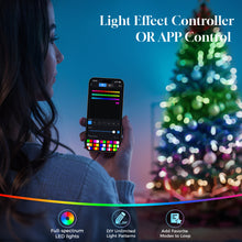 Load image into Gallery viewer, HOLLO STAR 6ft Prelit Christmas Tree with 270 LED Lights, Artificial Christmas Tree with App-Controlled Multi-Color RGB Lights, 1072 Branch Tips, Easy to Assemble, for Home, Party