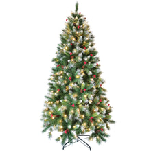 Load image into Gallery viewer, HOLLO STAR 6ft Pre-Lit Snow Artificial Christmas Tree with 300 LED Lights - HOLLO STAR