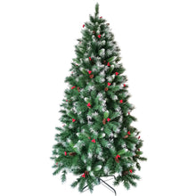 Load image into Gallery viewer, HOLLO STAR 7ft Pre-Lit Snow Artificial Christmas Tree with 450 LED Lights - HOLLO STAR