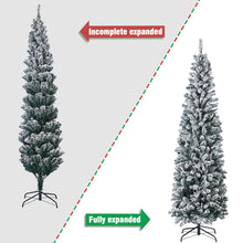 Load image into Gallery viewer, HOLLO STAR 7ft Snow Artificial Pencil Christmas Tree w/350 LED Lights - HOLLO STAR