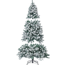 Load image into Gallery viewer, HOLLO STAR 7ft Pre-Lit Snow Artificial Christmas Tree w/450 LED Lights - HOLLO STAR