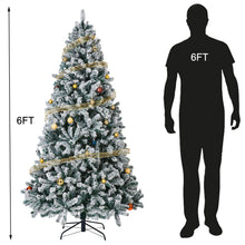 Load image into Gallery viewer, HOLLO STAR 6ft Pre-Lit Snow Artificial Christmas Tree w/250 LED Lights - HOLLO STAR