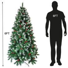 Load image into Gallery viewer, HOLLO STAR 6ft Pre-Lit Snow Artificial Christmas Tree with 300 LED Lights - HOLLO STAR