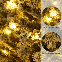 Load image into Gallery viewer, HOLLO STAR 6ft Pre-Lit Snow Artificial Christmas Tree w/250 LED Lights - HOLLO STAR