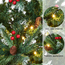 Load image into Gallery viewer, HOLLO STAR 6ft Pre-Lit Snow Artificial Christmas Tree with 300 LED Lights - HOLLO STAR