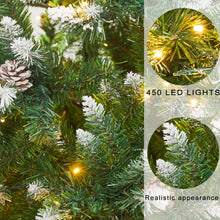 Load image into Gallery viewer, HOLLO STAR 7ft Pre-Lit Snow Artificial Christmas Tree w/400 LED Lights - HOLLO STAR