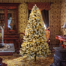 Load image into Gallery viewer, HOLLO STAR 7ft Pre-Lit Snow Artificial Christmas Tree w/450 LED Lights - HOLLO STAR