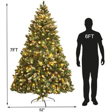 Load image into Gallery viewer, HOLLO STAR 7ft Pre-Lit Snow Artificial Christmas Tree w/400 LED Lights - HOLLO STAR