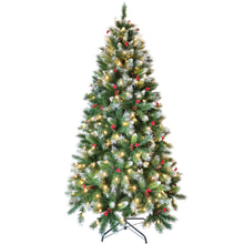 Load image into Gallery viewer, HOLLO STAR 7ft Pre-Lit Snow Artificial Christmas Tree with 450 LED Lights - HOLLO STAR
