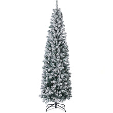 Load image into Gallery viewer, HOLLO STAR 7ft Snow Artificial Pencil Christmas Tree w/350 LED Lights - HOLLO STAR
