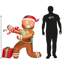 Load image into Gallery viewer, HOLLO STAR 5Ft Christmas Gingerbread Man Inflatable Yard Decor - HOLLO STAR
