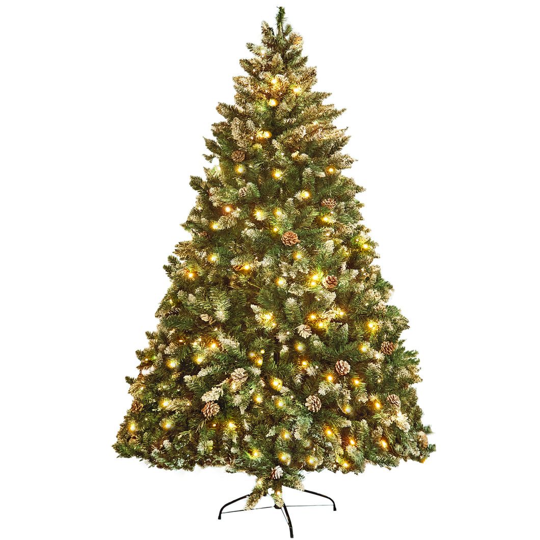 HOLLO STAR 6ft Pre-Lit Snow Artificial Christmas Tree - HOLLO STAR